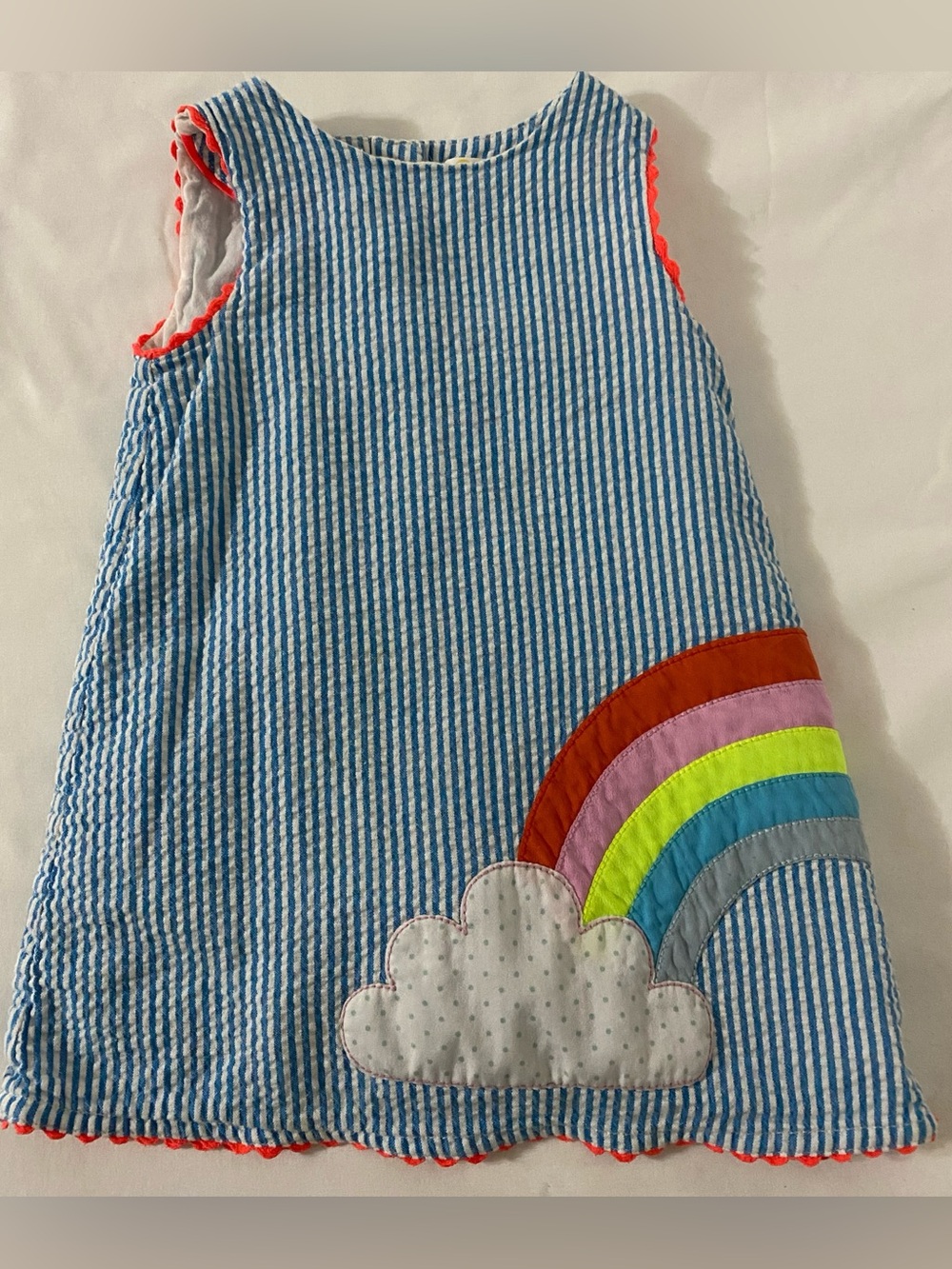 Baby Boden Summer Seersucker Rainbow Dress 3-6m